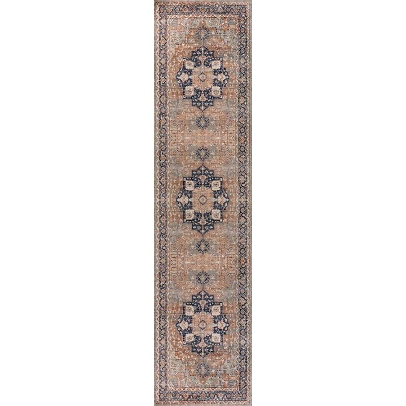 JONATHAN Y Marrakesh Ornate Medallion Machine Washable Area Rug