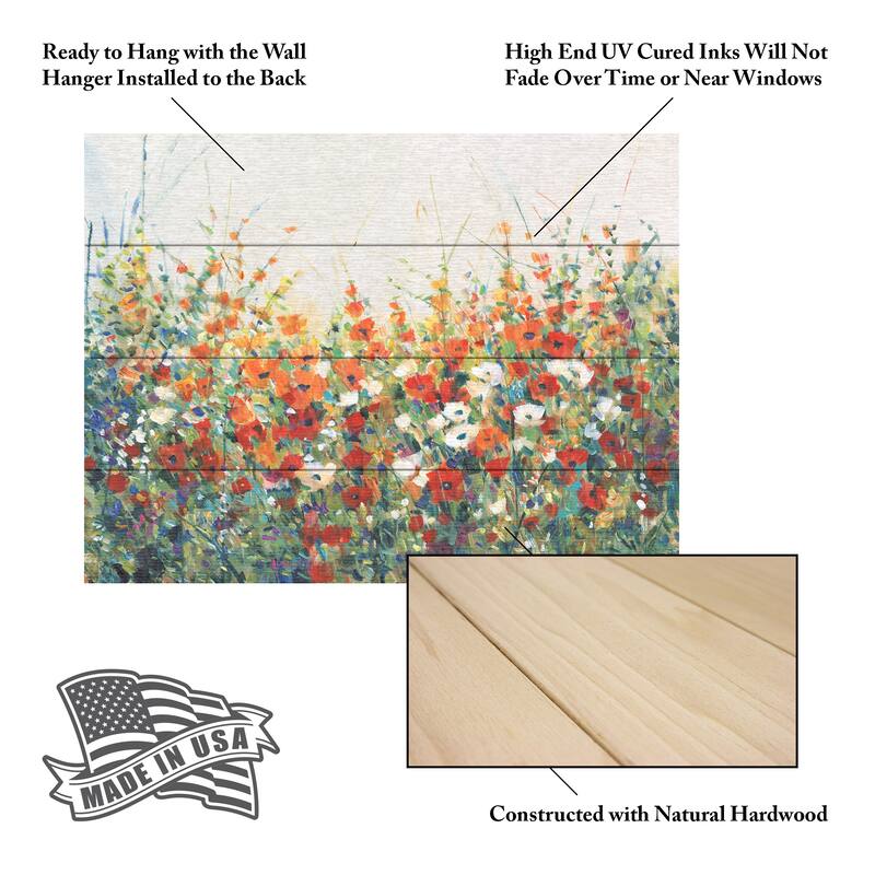 Tim OToole 'Garden in Bloom I' Wood Slat Art