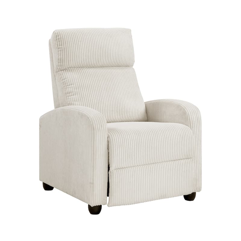 Covelo Corduroy Push Back Reclining Chair - Beige
