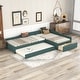 preview thumbnail 18 of 28, Multifunctional Design，Upholstered Double Twin Size Daybed with Trundle and Drawer,Stable and Durable Bed Frame