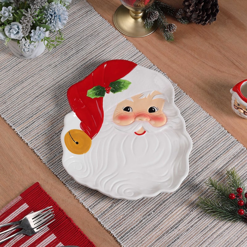 14 in. Ceramic Serving Platter - Santa