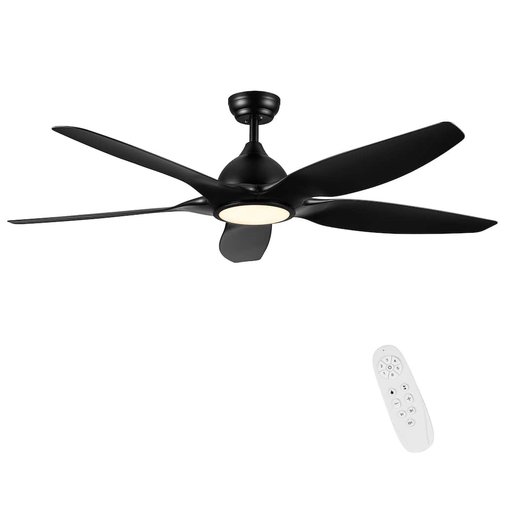 60 Inch Integrated LED Ceiling Fan Lighting with 6 Speed Remote Control and Reversible Motor