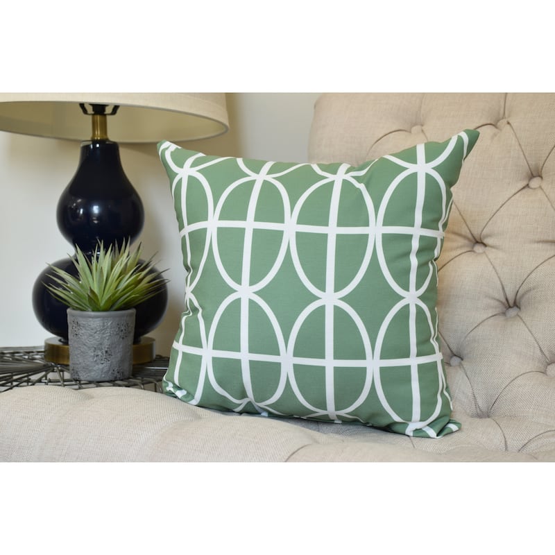 26 x 26 inch Ovals and Stripes Geometric Print Pillow - Green