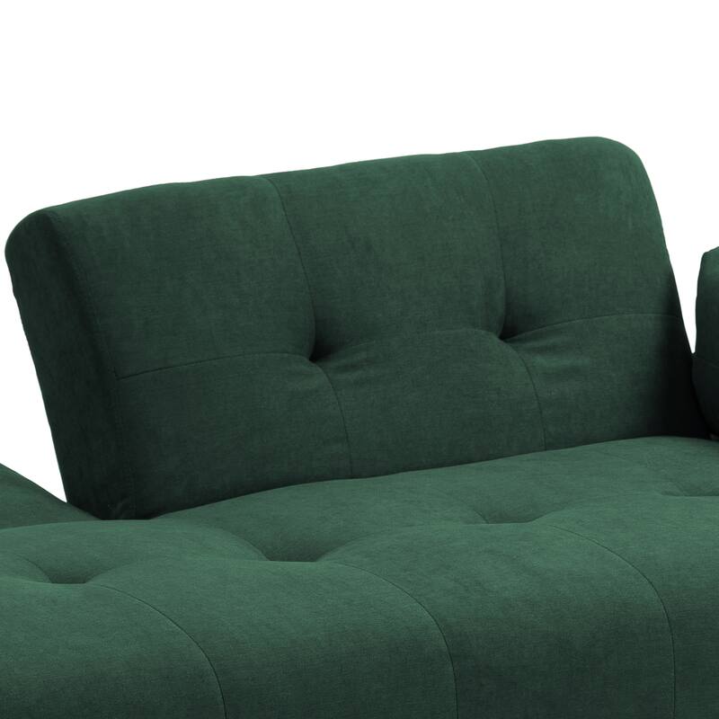 2Set Adjustable Backrest Convertible Futon Sleeper Couch