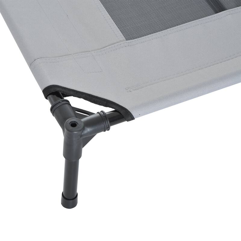PawHut 36" x 30" Elevated Dog Cot Cooling Pet Bed With UV Protection Canopy Shade