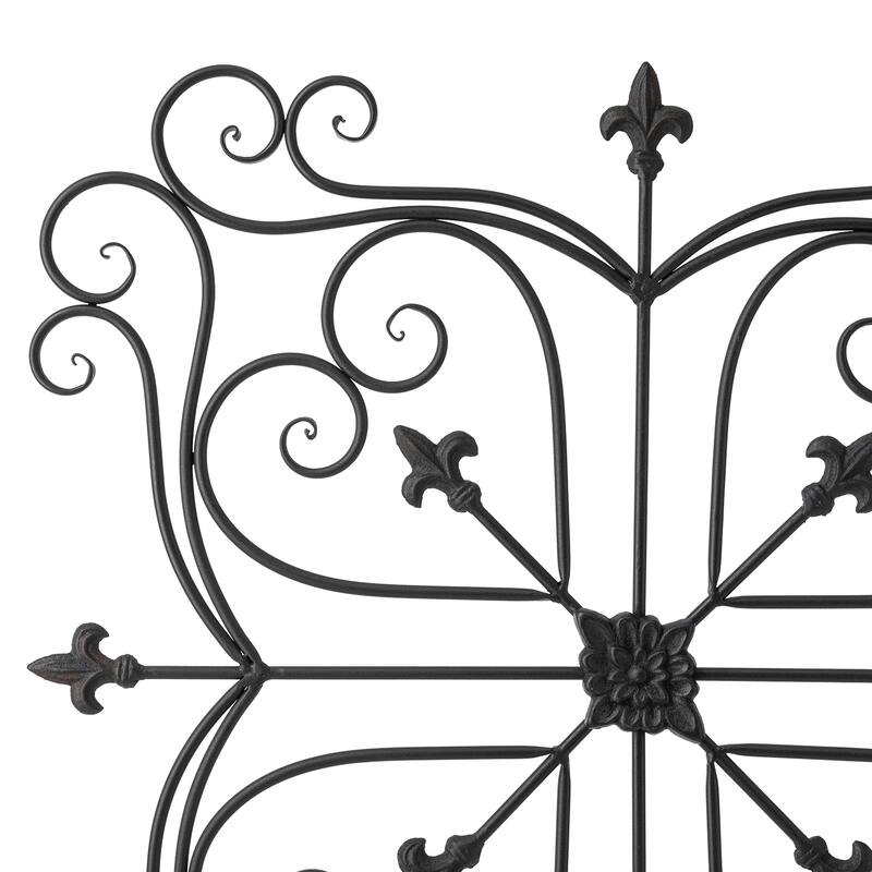 Glitzhome 23.5"L Traditional Iron Scroll Garden/Home Wall Decor