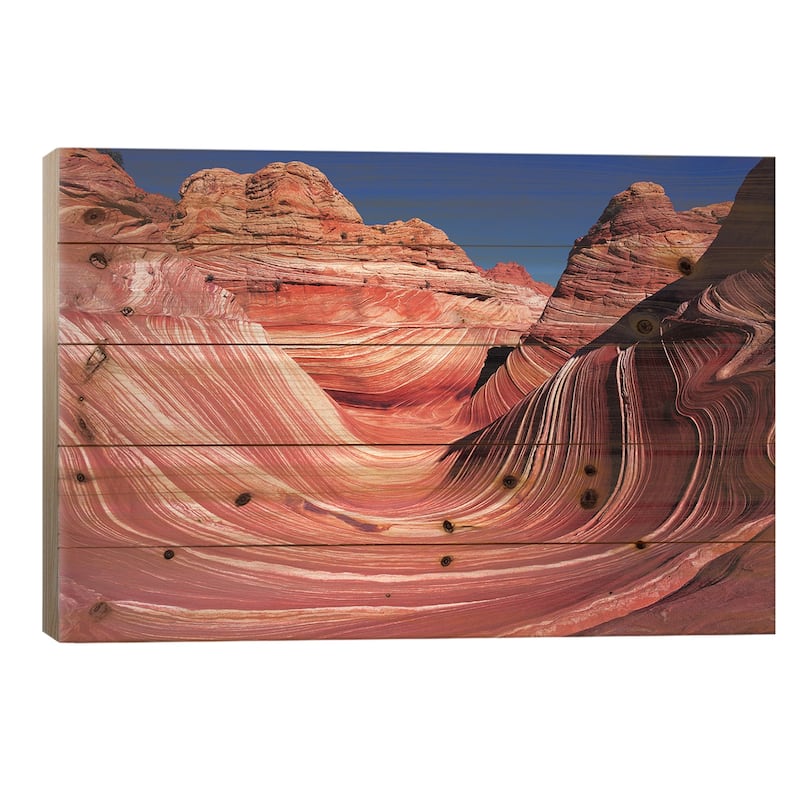 The Wave, Coyote Buttes, Vermillion Cliffs National Monument, Arizona, USA Print On Wood by Jerry Ginsberg - Multi-Color - 26x40x1.5