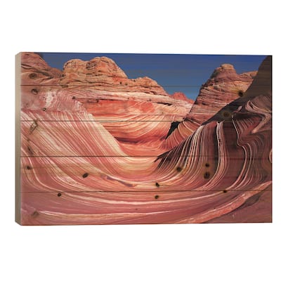 The Wave, Coyote Buttes, Vermillion Cliffs National Monument, Arizona, USA Print On Wood by Jerry Ginsberg - Multi-Color