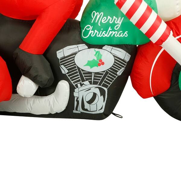 Shop Holidayana 8 Ft Inflatable Christmas Santa On A Motorcycle