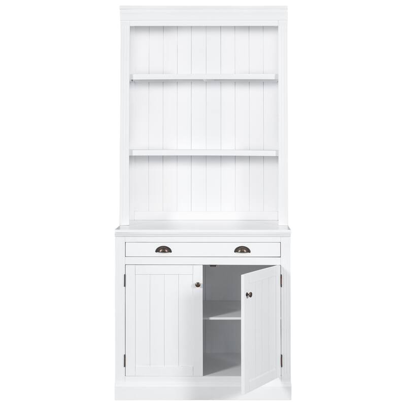 Modern Bookcase with 2 Doors and 1 Drawer,Storage Bookcase with Open Shelves