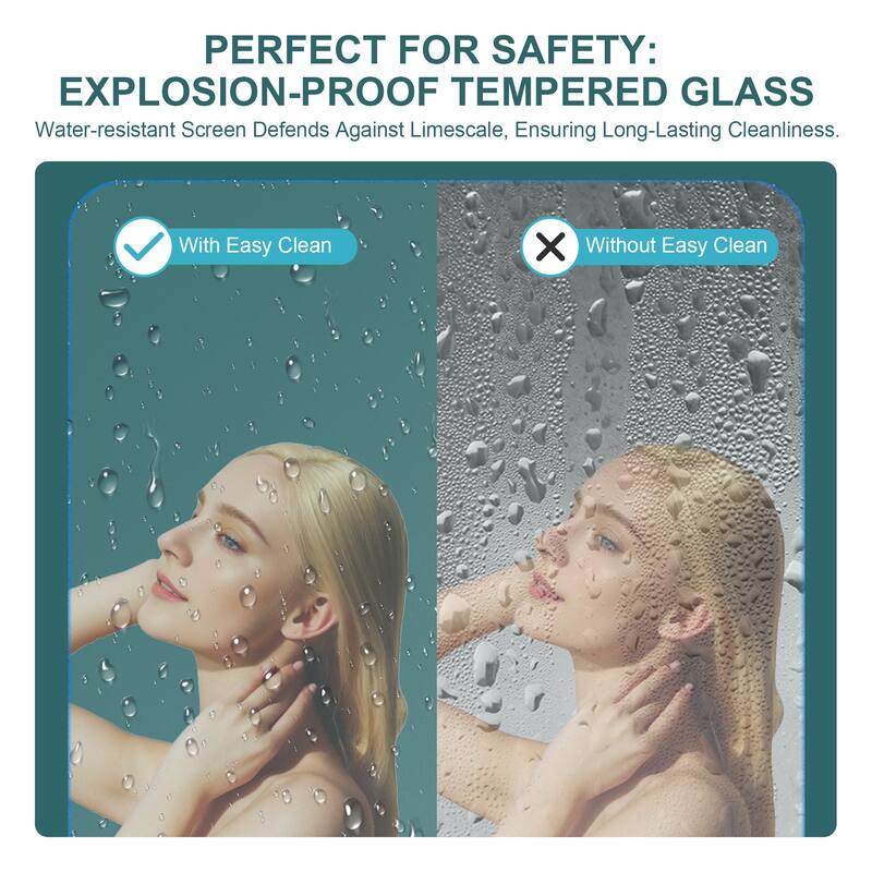 Bi-Fold Frameless Shower Door with Tempered Glass