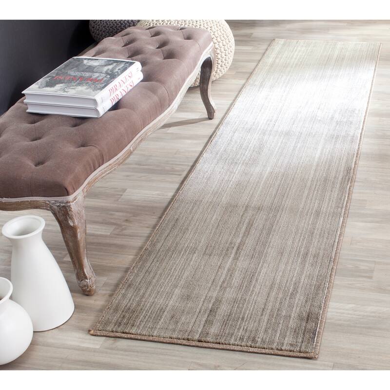SAFAVIEH Infinity Lilea Modern Polyester Rug - 2' x 8' Runner - Taupe/Grey