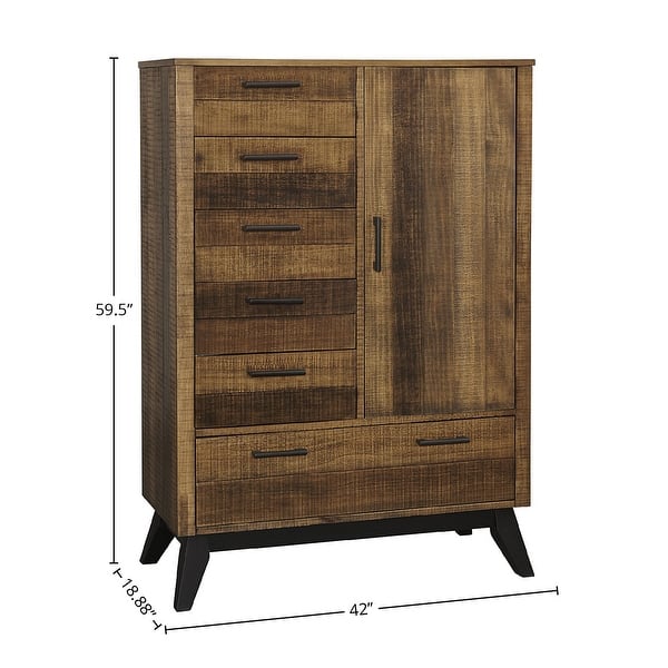 Urban Rustic Wood Chifferobe, Brushed Wheat
