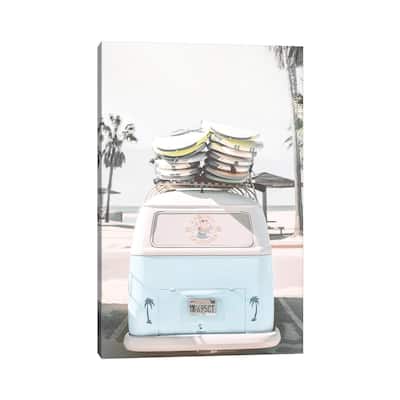 iCanvas "Blue Retro Van" by Tiny Treasure Prints Canvas Print