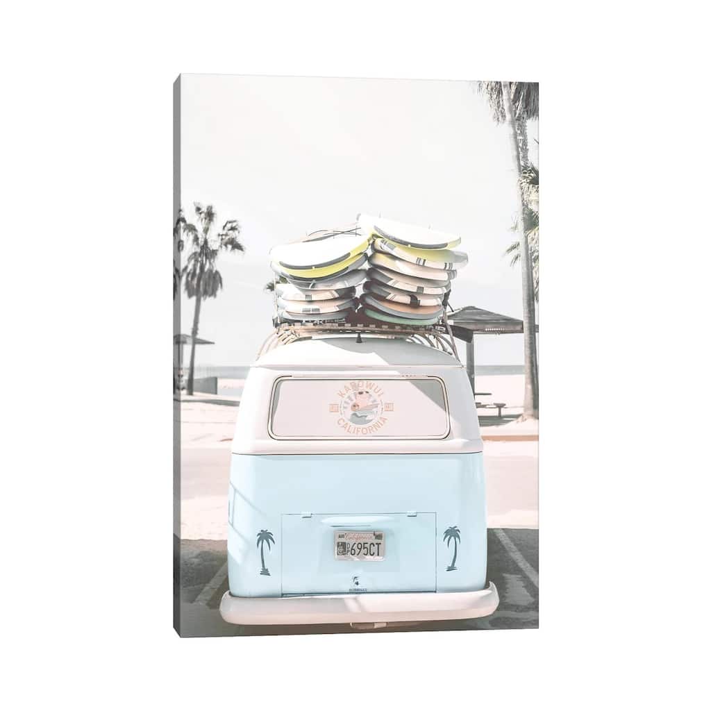 iCanvas "Blue Retro Van" by Tiny Treasure Prints Canvas Print