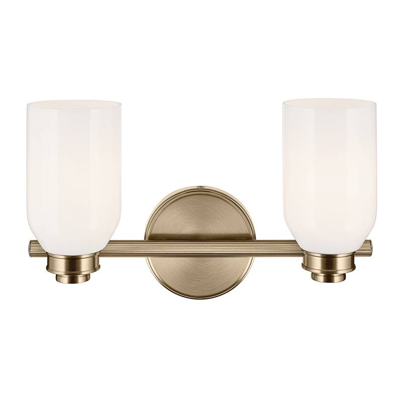 Kichler Lighting Shae 15" 2-Light Vanity Light with White Opal Glass in Champagne Bronze