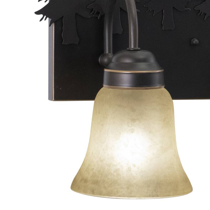 Yellowstone 3 Light Bronze Rustic Moose Bathroom Vanity Fixture - 24.75-in W x 13.75-in H x 7.75-in D