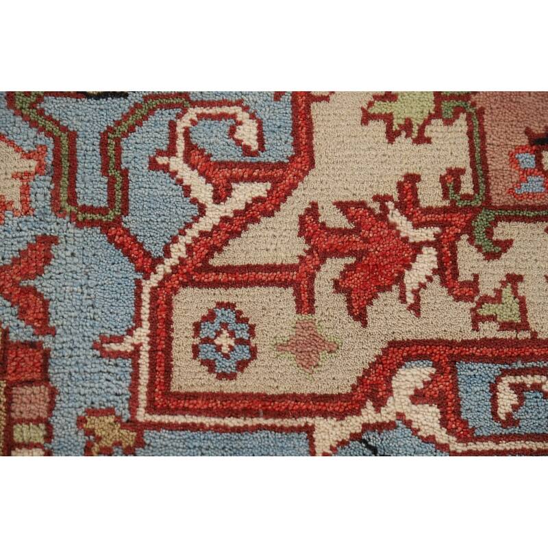 Heriz Serapi Oriental Area Rug Hand-Knotted Wool Carpet - 8'11" x 12'1"