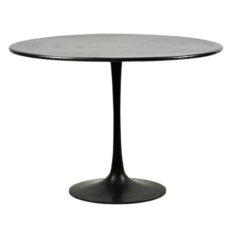 Bisca 30" Tall Round Metal Table, Black
