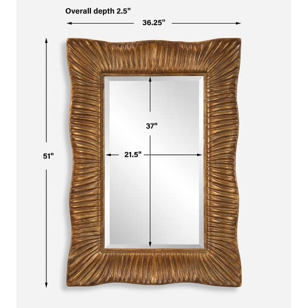 Uttermost Emerson Scalloped Antique Gold Mirror - 51'' H X 36.25'' W X 2.5'' D