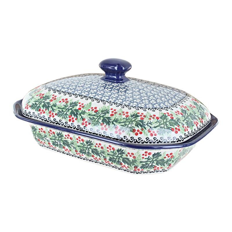 Blue Rose Polish Pottery 662 Ceramika Artystyczna Medium Covered Baker - Noelle