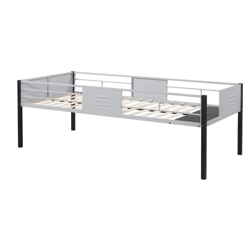 Twin Metal Triple Bunk Bed with Vent Board,Separatable into Three Beds