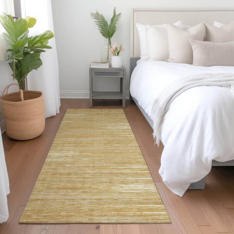 Premium Washable Super Soft Ombre Stripes Mayfield Rug - Gold - 2'3" x 7'6"
