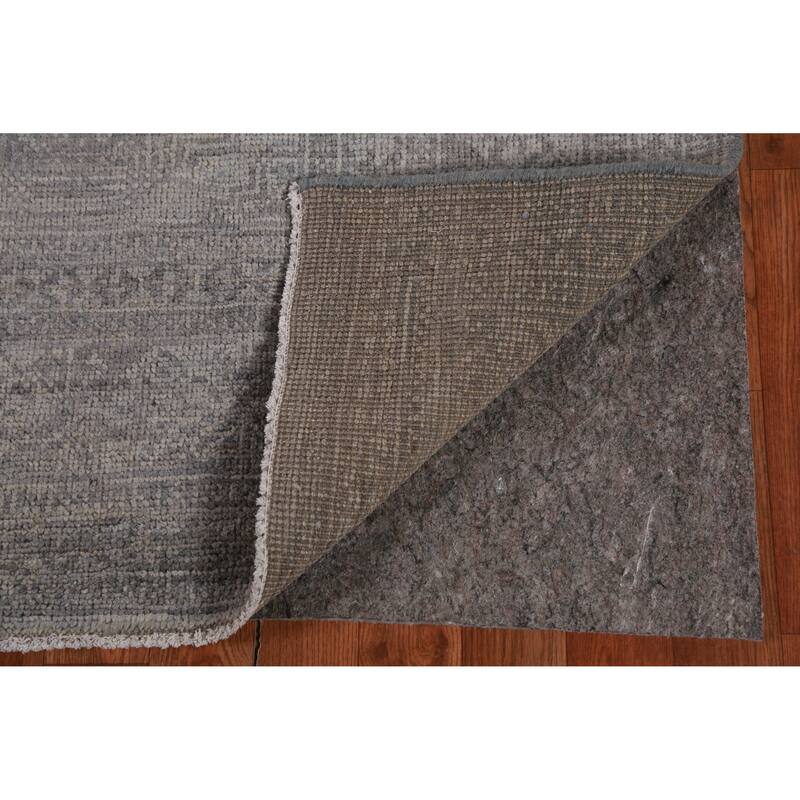 Hand Knotted Oriental 100% Wool Carpet Transitional All-Over Greys & Charcoal Oushak Area Rug - 8' 10'' X 6' 1''