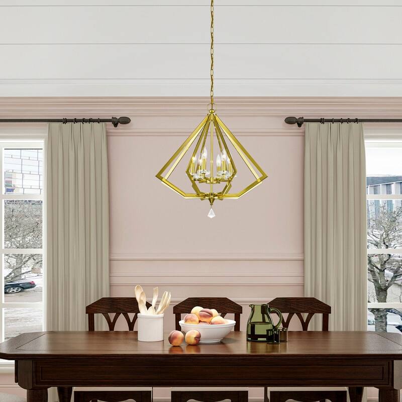 Livex Lighting 6-light Polished Brass Indoor Chandelier, 50666-02 - 25" DIA 26" H