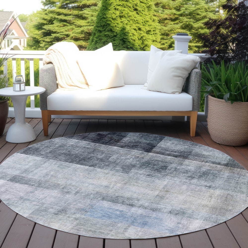 Machine Washable Indoor/ Outdoor Modern Abstract Chantille Rug