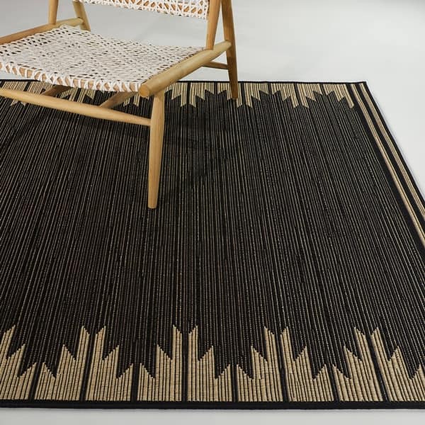 Roswell - Black Modern Indoor/Outdoor Area Rug FINAL SALE main image 1