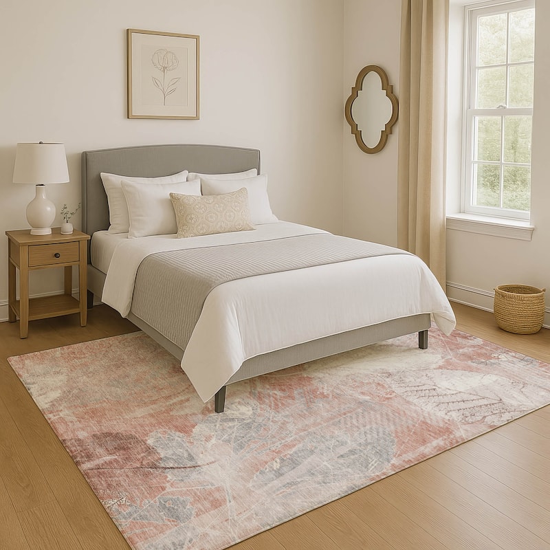 Premium Washable Super Soft Floral Imprints Mayfield Rug - Salmon - 8' x 10'