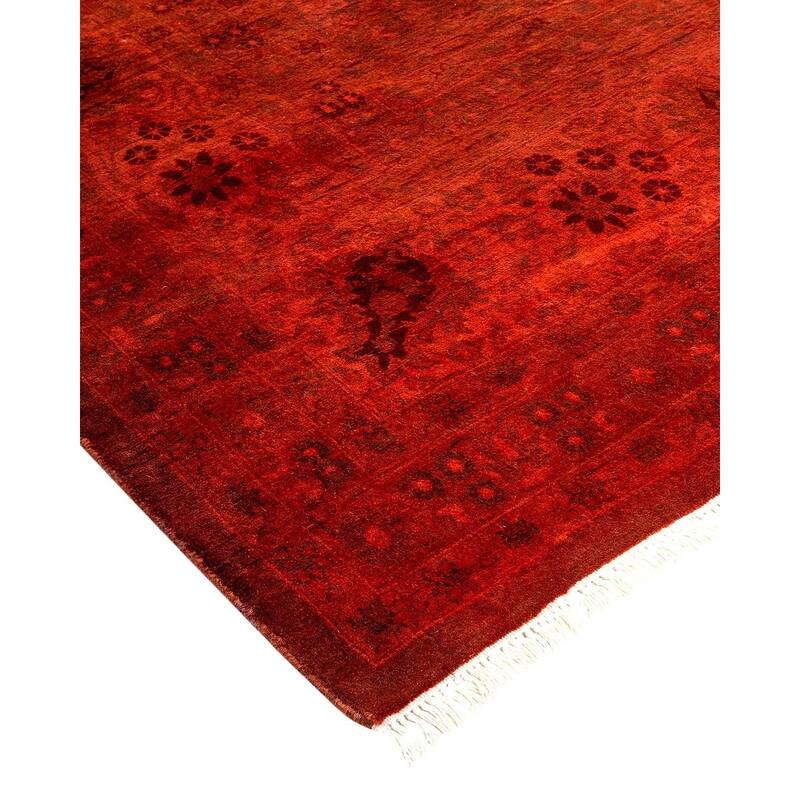 Fine Vibrance, One-of-a-Kind Hand-Knotted Area Rug - Orange, 8' 1" x 10' 7" - 8' 1" x 10' 7"