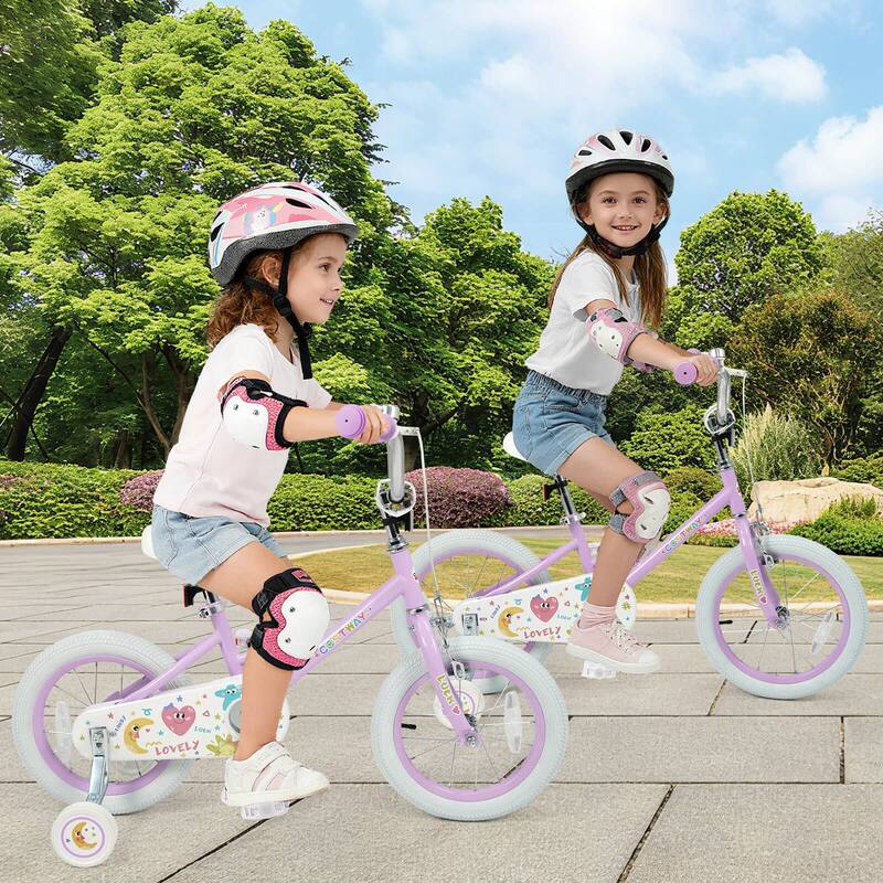 Costway 12/14/16/18 Inch Kids Bike for Girls Boys Age 3-8 Years with - See Details