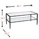 preview thumbnail 13 of 12, SEI Furniture Glenn Black Rectangle Metal Coffee Table with Glass Top and Bottom Shelf