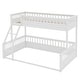 preview thumbnail 13 of 11, Twin XL over Queen Wooden Bunk Bed with Guardrails and Ladder, Convertible Frame