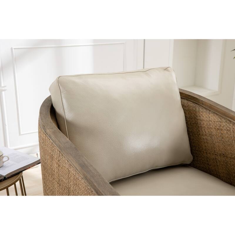 360 Degree Swivel Upholstered Accent Barrel Arm Chair