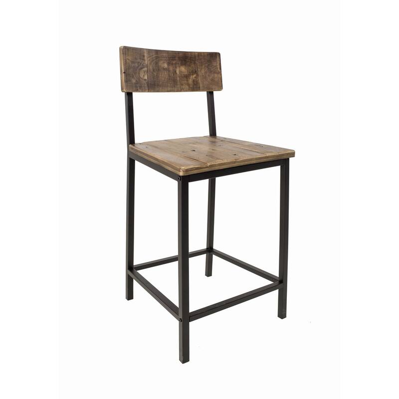 Dining chair/Stools with reclaimed wood seat & back, Set of 2