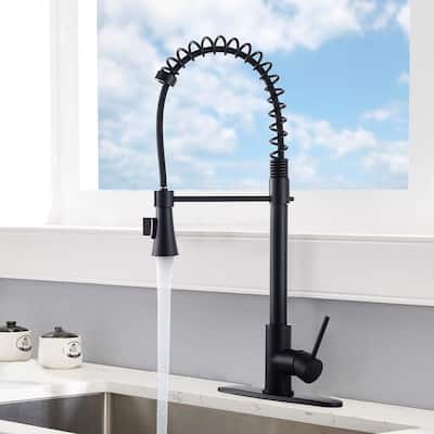 DORNBERG Spring High Arc Kitchen Faucet with Deck Plate