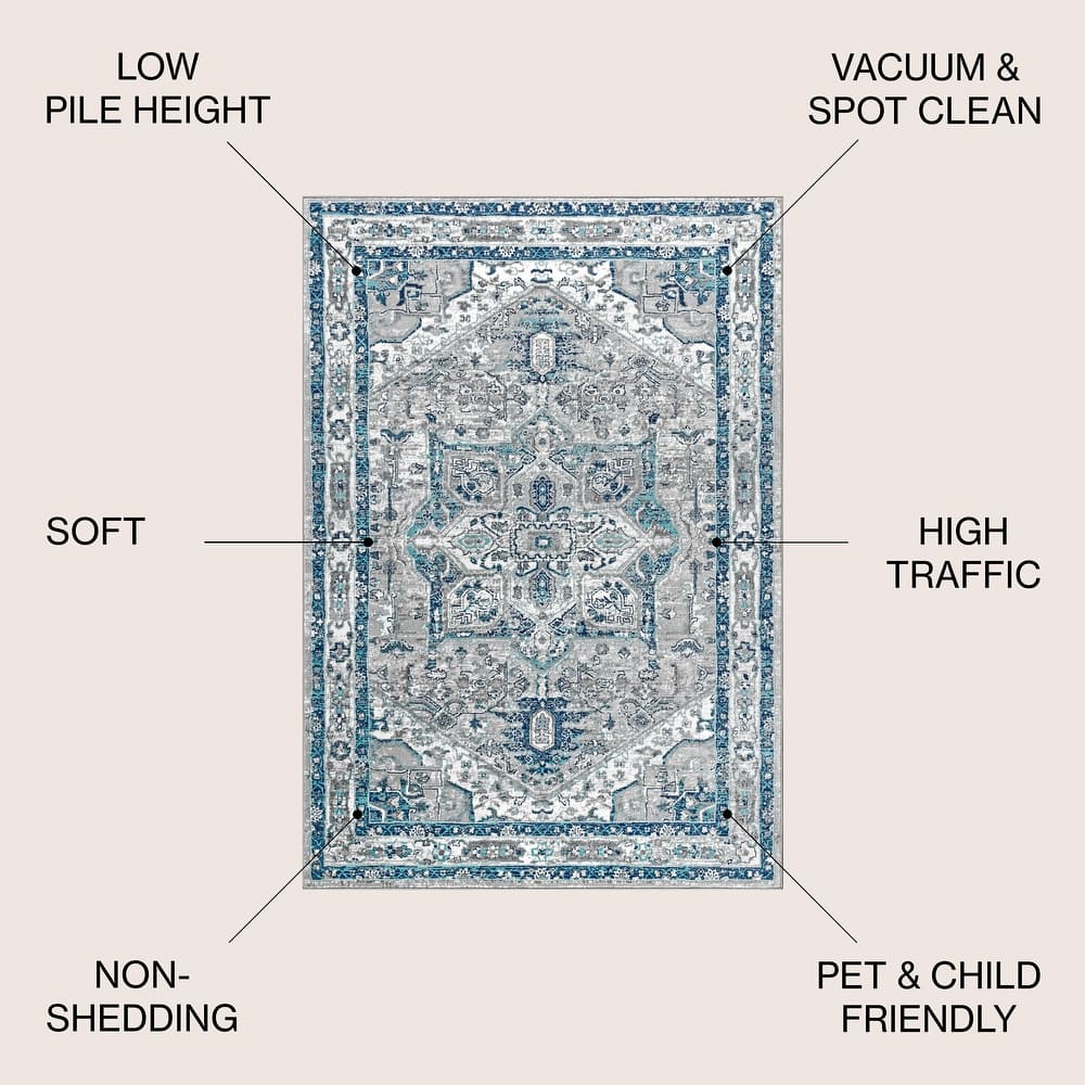JONATHAN Y Traditional Persian Vintage Medallion Area Rug