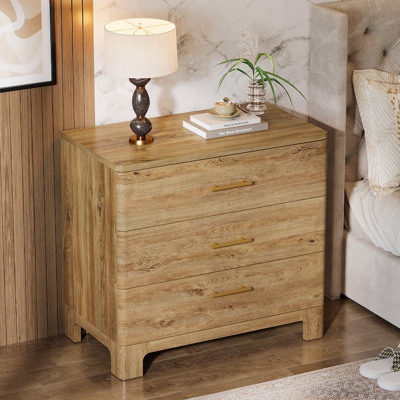 Oversized Nightstand, Wood Bedroom Storage Night Stand, Accent Side Table Bedside Cabinet