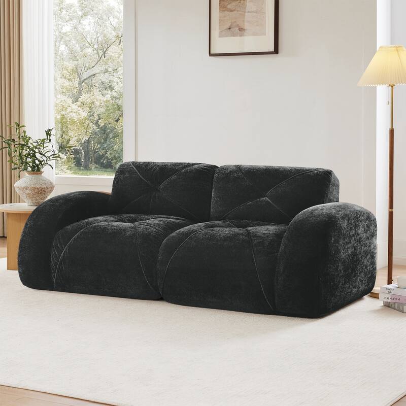 Sofa Couches With boneless Sofa,Soft Velvet Fabric,Bottom Anti-Slip Design
