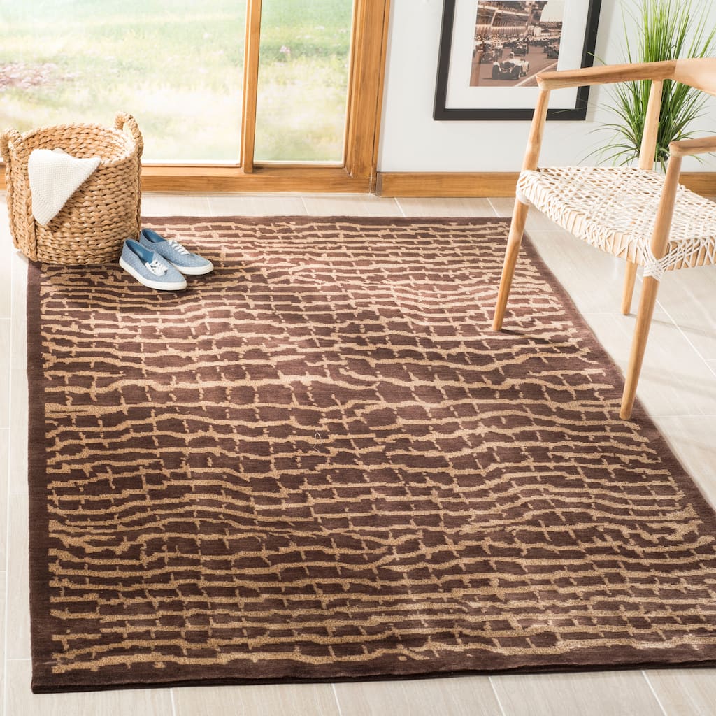 SAFAVIEH Couture Hand-knotted Tibetan Ranveig Modern Wool Rug