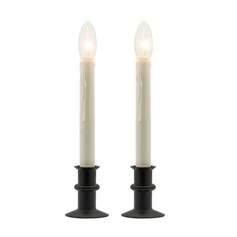 B/O Bi Directional IR Window Hugger Candles w/Remote (Set of 2 or 4) - Black Onyx Set of 2