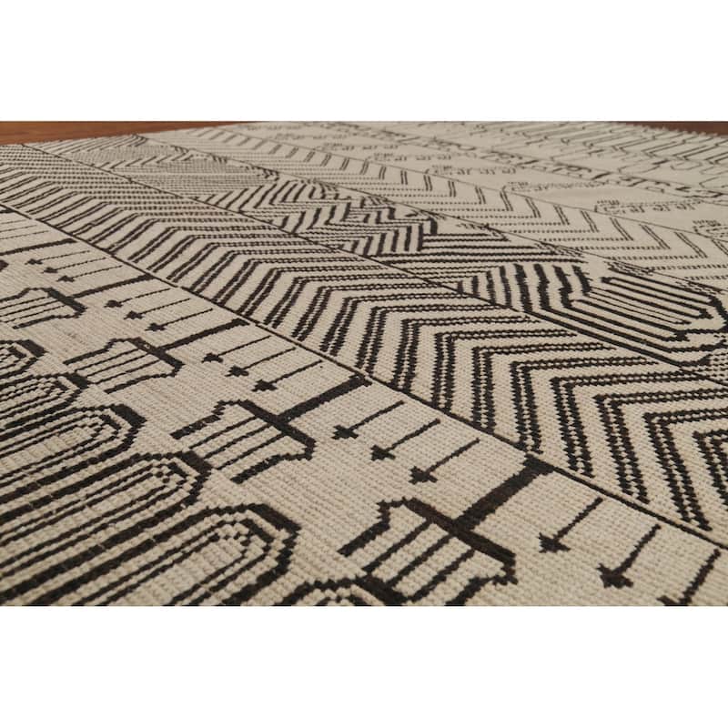 Trellis Moroccan Area Rug Handmade Living Room Wool Carpet - 9'0"x 12'3"