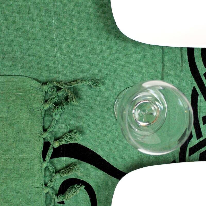 Cotton Celtic Tree of life Tablecloth Rectangle with Fringes