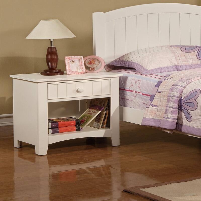 2/3/4-Pc Bedroom Sets Twin/Queen White Platform Bed w/LED/Nightstands/Ottoman/Headboard - Sherpa/High Gloss/Retro/Wood/Acrylic