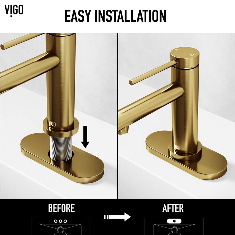 VIGO 5.5" L Bathroom Deck Plate in Matte Brushed Gold