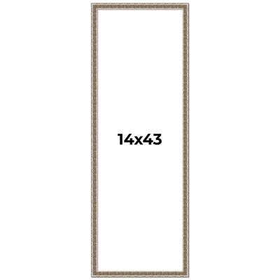 14x43 Frame Silver Versailles Ornate Solid Wood Picture Frame | 1 Inch