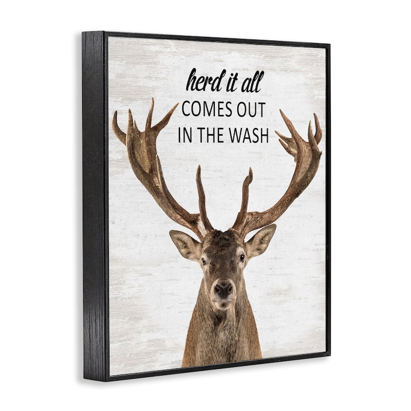 Stupell Herd It Comes Out In Wash Framed Giclee Art Design By Lettered and Lined
